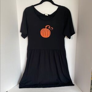 Black Halloween Pumpkin dress girl’s  size XL  one of a kind!